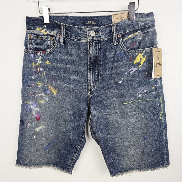 Polo Ralph Lauren Boy's Splatter Sullivan Slim Denim Shorts - Big Kid - Picture 1 of 13
